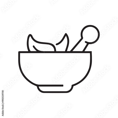 Homeopathy concept line icon. Herbs, alternative therapy, seasoning. Medicine concept. Vector illustration can be used for topics like healthcare, pharmacy, cooking