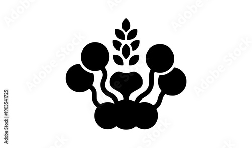 Water hyacinth flat icon vector for aquatic plant biology wetland ecosystem diagrams isolated on white background