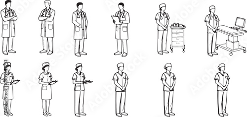 Doctors and nurses stand side by side, providing medical service to patient in hospital, a vital element in healthcare.