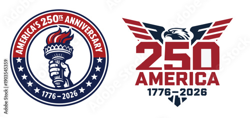 4th of july vector illustration, USA Independence 250th Anniversary Commemorative Vector Mark