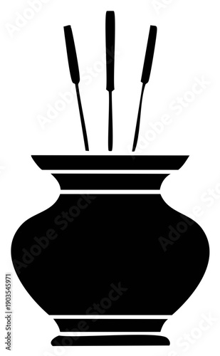 Incense sticks in a decorative holder for spiritual meditation and aromatherapy rituals