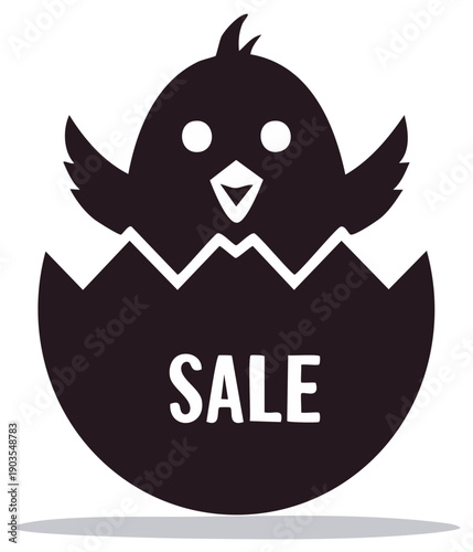Hatching Chick Sale Advertisement Easter Spring Promo Discount Offer Vector