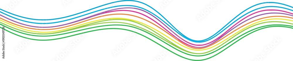 Fototapeta premium Dynamic abstract wave pattern featuring a vibrant spectrum of colorful flowing lines, creating a visual representation of energy