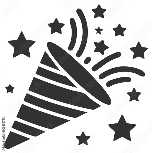 Striking Starry Explosion From Party Poppers Celebrate Festive Joyful Moments and Celebration Times