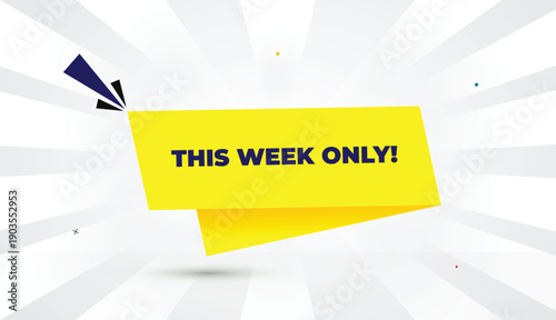 editable eps format web banner vector art illustration template design yellow orange gradient shapes deep blue bold font white gray abstract sun shine business background this week only 4k
