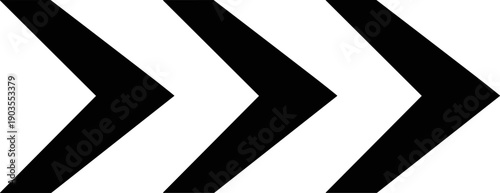 Abstract black chevron arrow pattern pointing right, modern directional navigation icon background for graphic design and wayfinding sign concepts.
