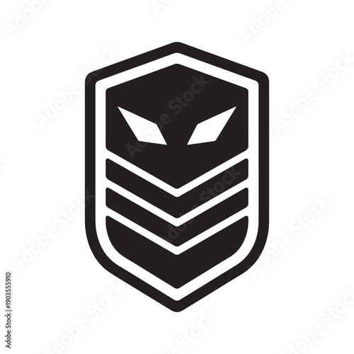 Bilde på lerret Elite Military Style Crest Badge with Shield Wings and Star Security Logo