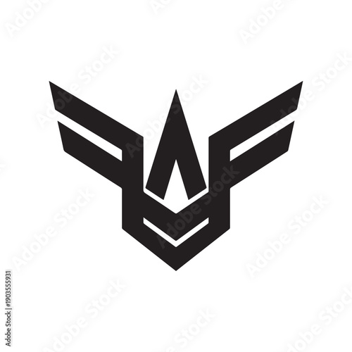 Foto Elite Military Style Crest Badge with Shield Wings and Star Security Logo