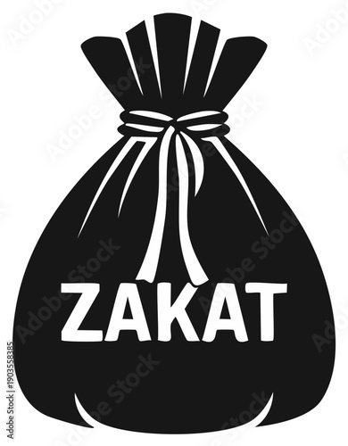 Zakat money bag illustration