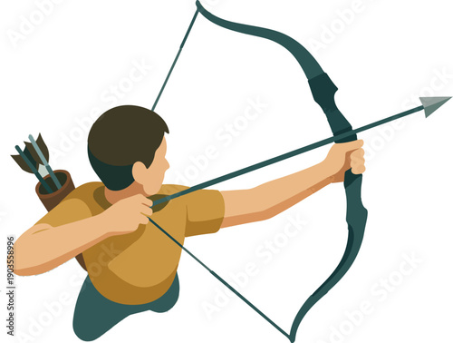 Archer Aiming Bow and Arrow archery sport