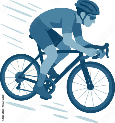 Cyclist in Aerodynamic Pose on Road Bike Keywords: cycling, cyclist, sport, road bike, bicycle