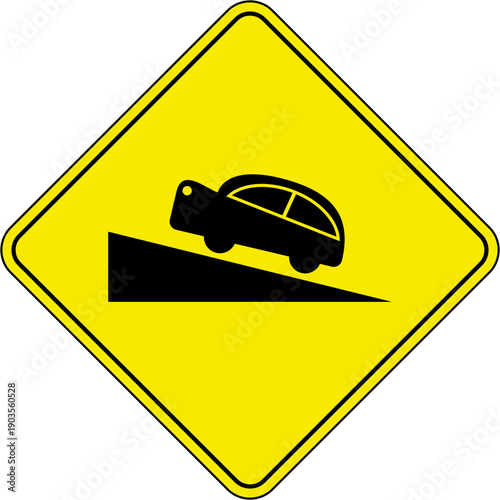 Road sign indicating an uphill or ascending road