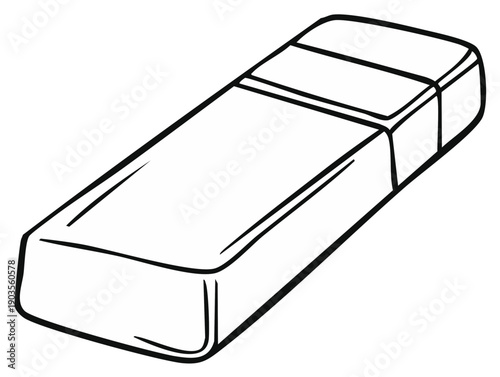 Illustration of a Rubber Eraser for Writing and Drawing Corrections Outline Icon