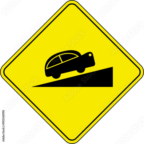 Road sign indicating an uphill or ascending road