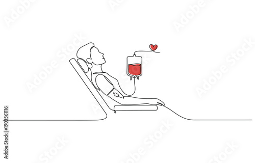 World Blood Donor Day one line art, giant droplet continuous contour drawing safe life single drawing line art flat doodle hospital, patient, blood, woman, blood donation, medicine.