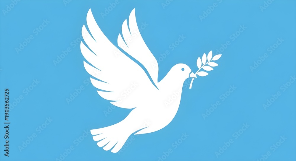 Obraz premium White dove with olive branch