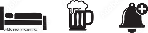 Bed Single Beer Bell Add Notification UI Icon
