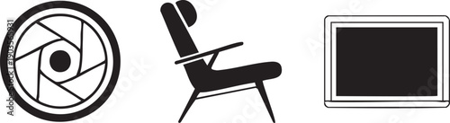 Center Focus Chair Alt Chalkboard Education Interior Icon