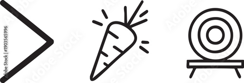 Caret Right Carrot Cast Multimedia Vegetable Food Icon