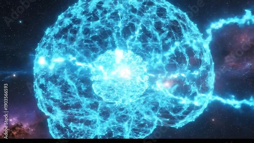 Abstract glowing neural network in deep space