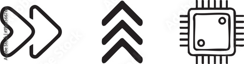 Chevron Right Chevron Up Chip Alt Hardware Icon