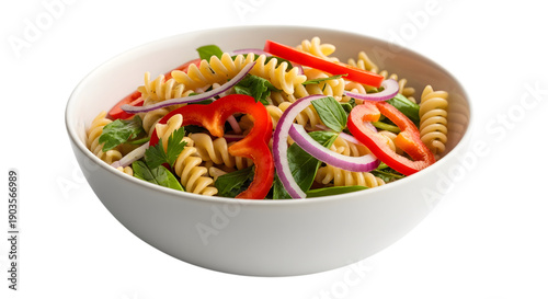 Delicious ramadan food pasta salad bowl on isolated transparent background