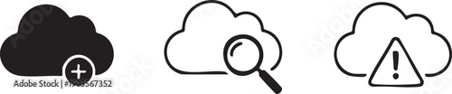 Cloud Plus Cloud Search Cloud Warning Data Icon
