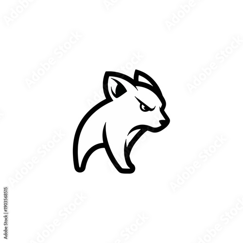 Vector illustration of a fox head profile with sharp lines and minimalist design, s1.eps