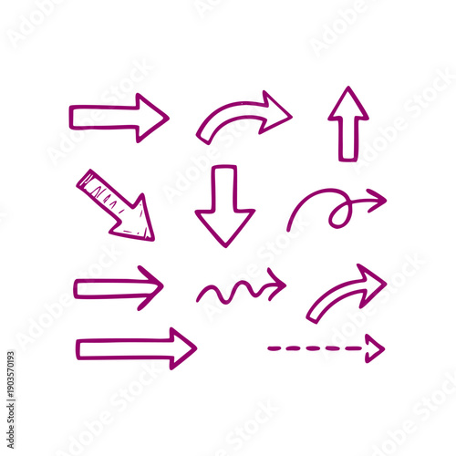Hand Drawn Arrow Doodle Icon Set