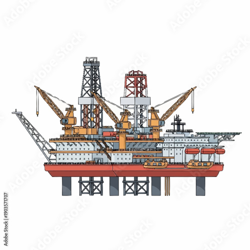 Offshore Oil Rig Platform for Petroleum Extraction.