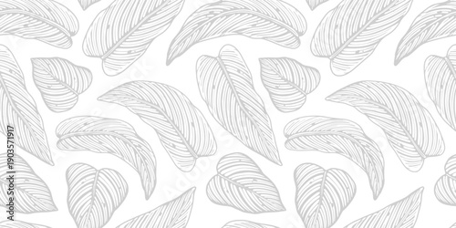 Tropical exotic leaves or plant seamless pattern for summer background and beach wallpaper