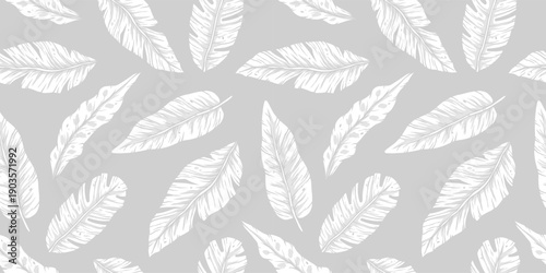 Tropical exotic leaves or plant seamless pattern for summer background and beach wallpaper