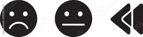 Face Sad Face Neutral Fast Backward Emotion Icon
