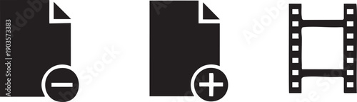 File Minus File Plus Film Strip Media Icon
