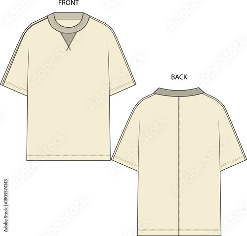 Men's oversize fit with cut & sew at center back