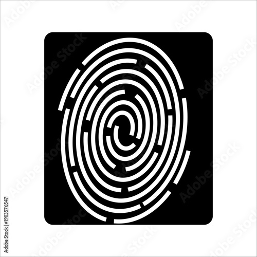 Digital fingerprint, finger print fingerprint lock secure security logo vector icon illustration