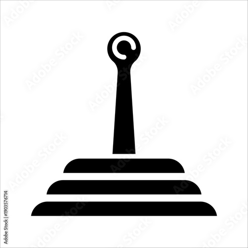 Gear Stick Icon. Glyph Style Gear Stick Fill Icon Vector Illustration