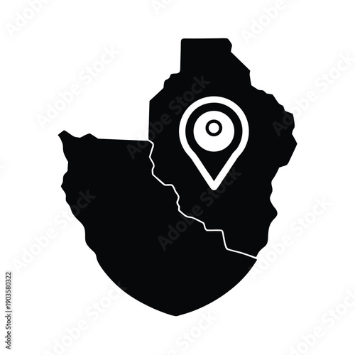 Zambia Tourism Travel Map Icon