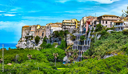 Tableau sur toile The city of Tropea, Calabria, Italy