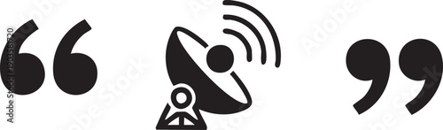 Quote Left Quote Right Radar Typography Signal Icon