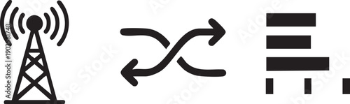 Radio Tower Random Ranking Signal Audio Order Icon