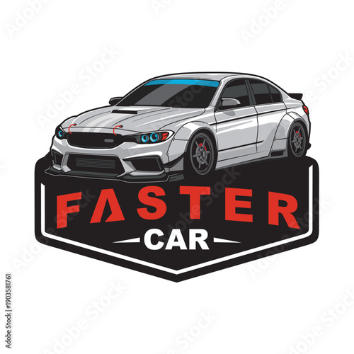 car vector illustration of a car speed car car racing car logo design