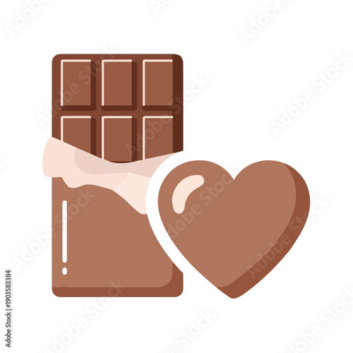 chocolate bar with heart valentine