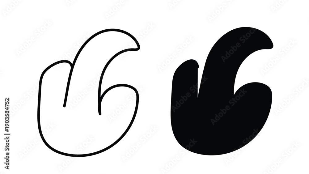 Obraz premium Abstract Twin Leaf Ornaments, Bold Decorative Flourish Vector Elements for Graphic Design and Pattern Work