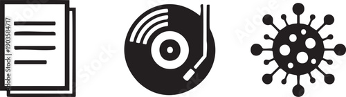 View List Vinyl Virus Multimedia Music Medical Icon