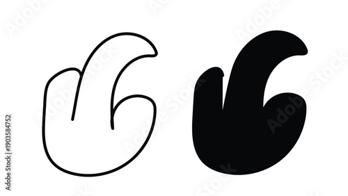 Abstract Twin Leaf Ornaments, Bold Decorative Flourish Vector Elements for Graphic Design and Pattern Work