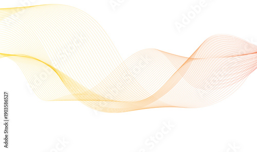 Abstract Fluid Wave Flow Design | Elegant Peach Orange Yellow Gradient Wavy Lines with Soft Layered Curves on White Background Vector Illustration 