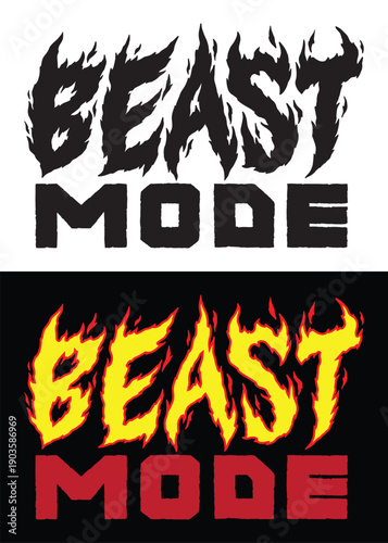 BEAST MODE word lettering art design.  Vector design illustration for web, t-shirt design, other graphic design use