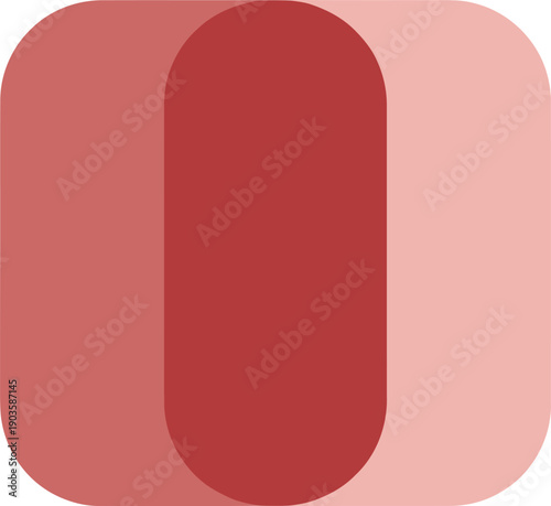 Abstract geometric square and rounded shapes in red and pink tones