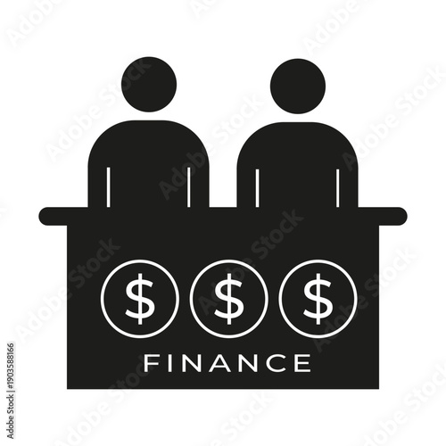 Finance Department Icon With People And Money